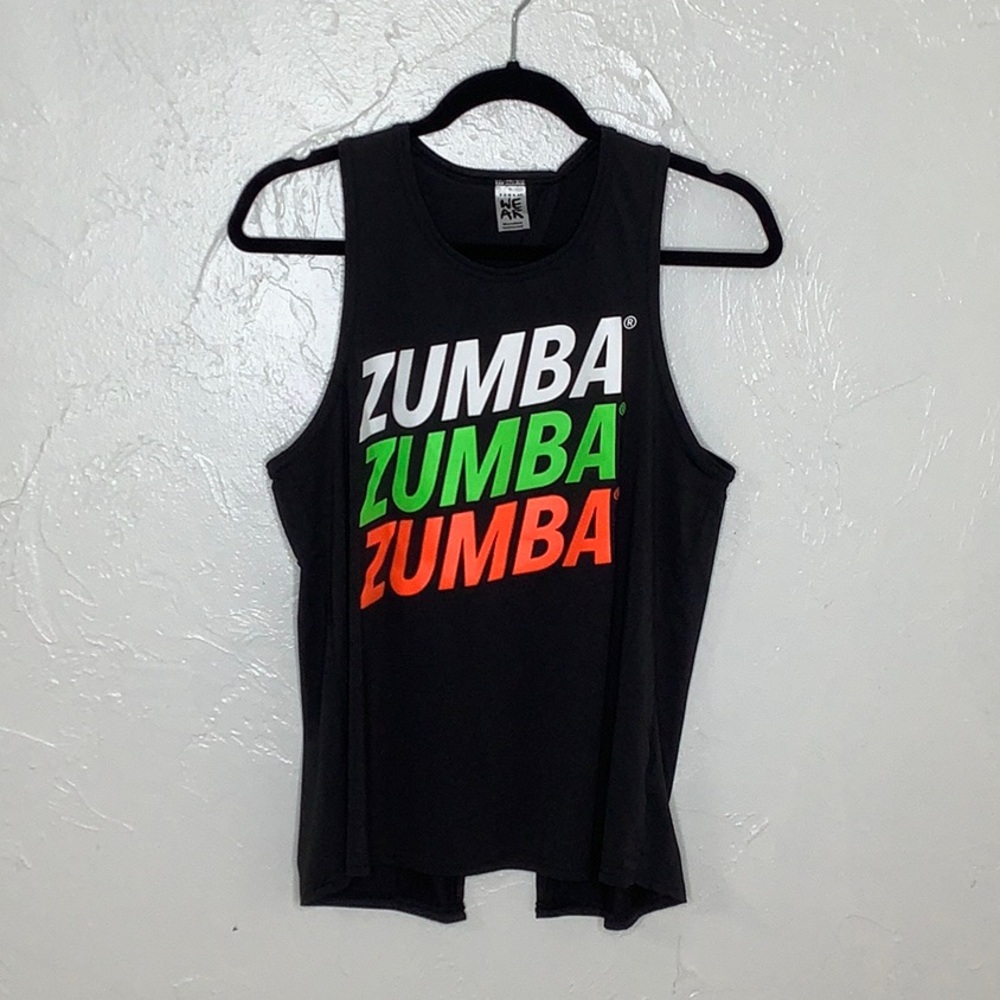 Zumba Wear Split Open Back Tank top size Medium EUC